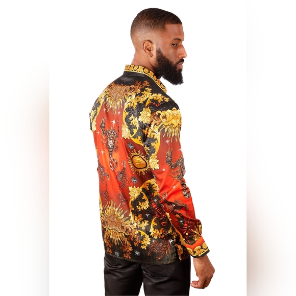 NWT Barabas Cogent Approach Rhinestone Long Sleeve Shirt Size M - Picture 4 of 12